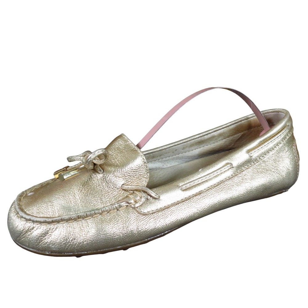 Michael Michael Kors Daisy Women's Moccasins Size 6.5 Pale Gold Metallic Leather